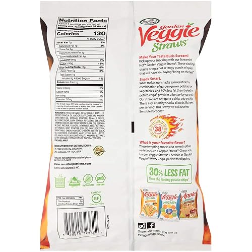 Vista 9 de Sensible Portions Veggie Straws, Zesty Ranch Flavor, Gluten-Free Chips, 4.25 Ounce Bag, 12-Pack