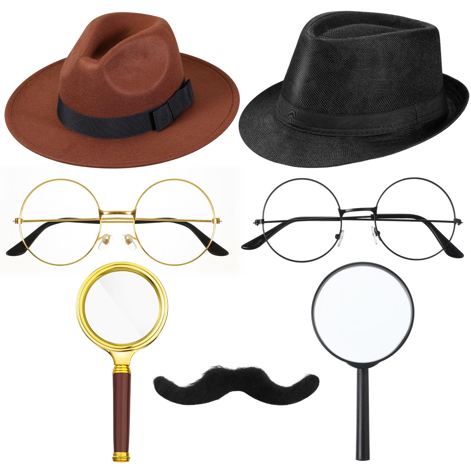 Jeyiour 8 Pcs Detective Costume Accessories for Adults