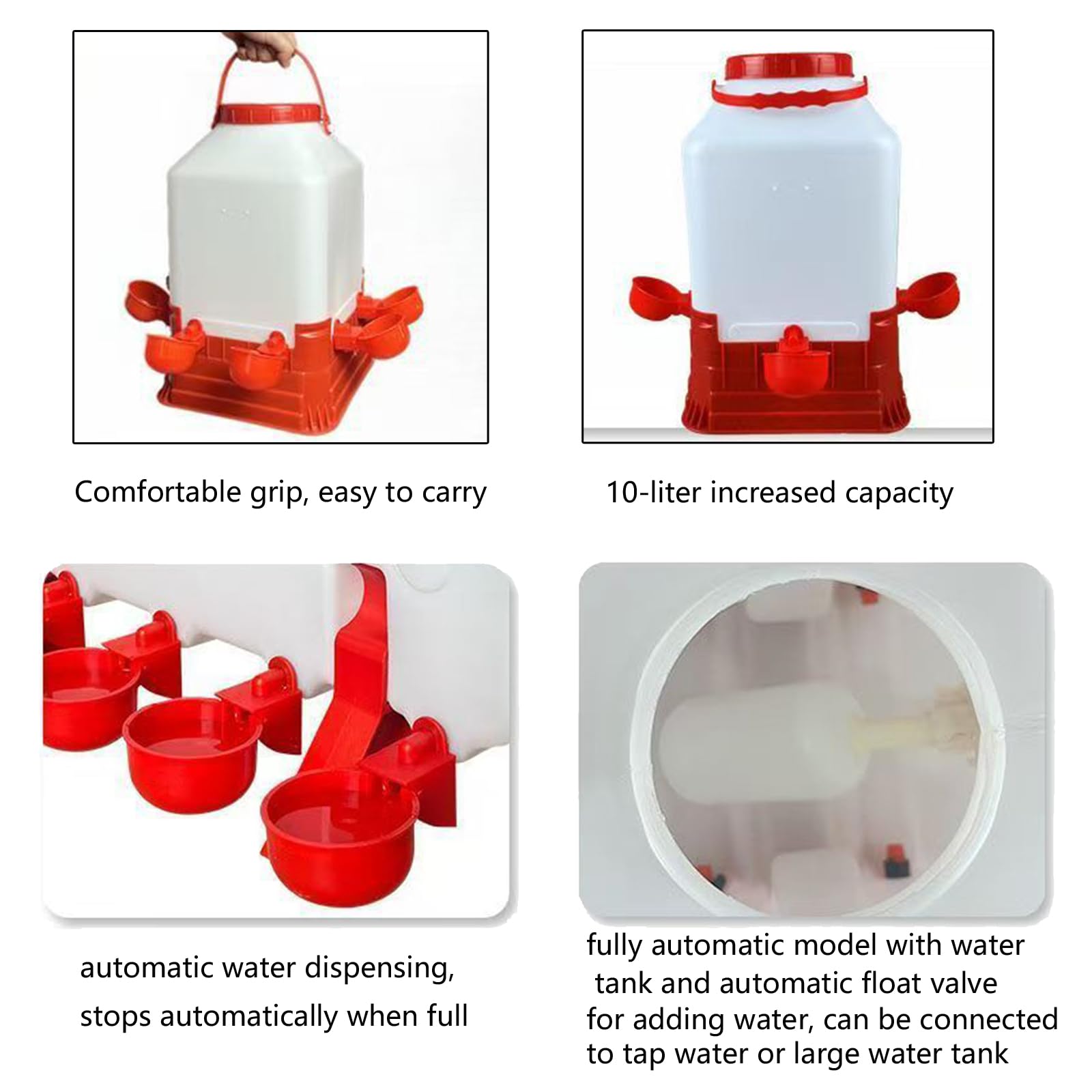 XAGMODSHN Bebedero Automático para Aves De Corral Diseño Antiderrames para Pollos Patos Gansos Gallineros Bebedero para Aves De Corral