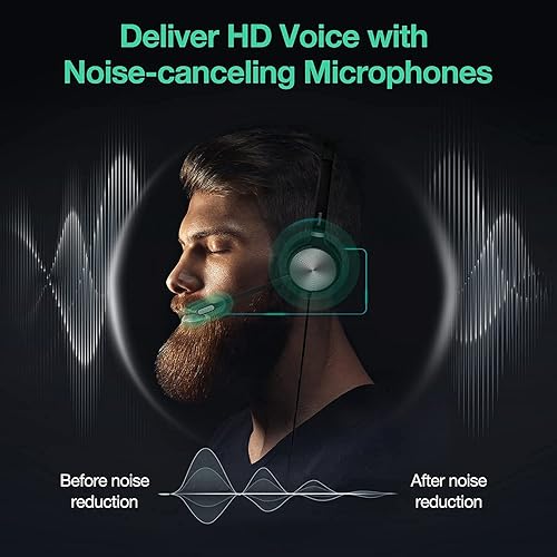 Miniatura 4 de Yealink UH36 - Auriculares profesionales con cable - Auriculares telefónicos para llamadas y música, auriculares con cancelación de ruido con