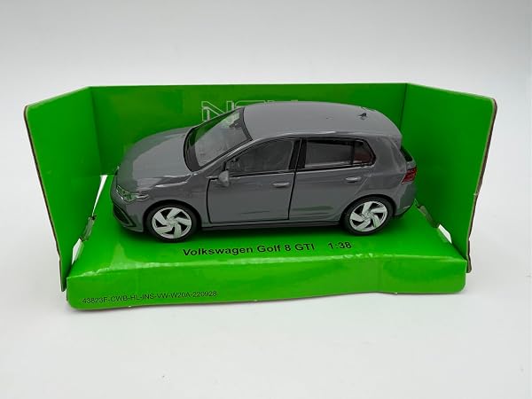 DROMADER Volkswagen VW Golf 8 GTI Miniature à l'échelle 1:39, Grise - Modèle de Collection détaillé Welly | Véhicule Miniature - 3