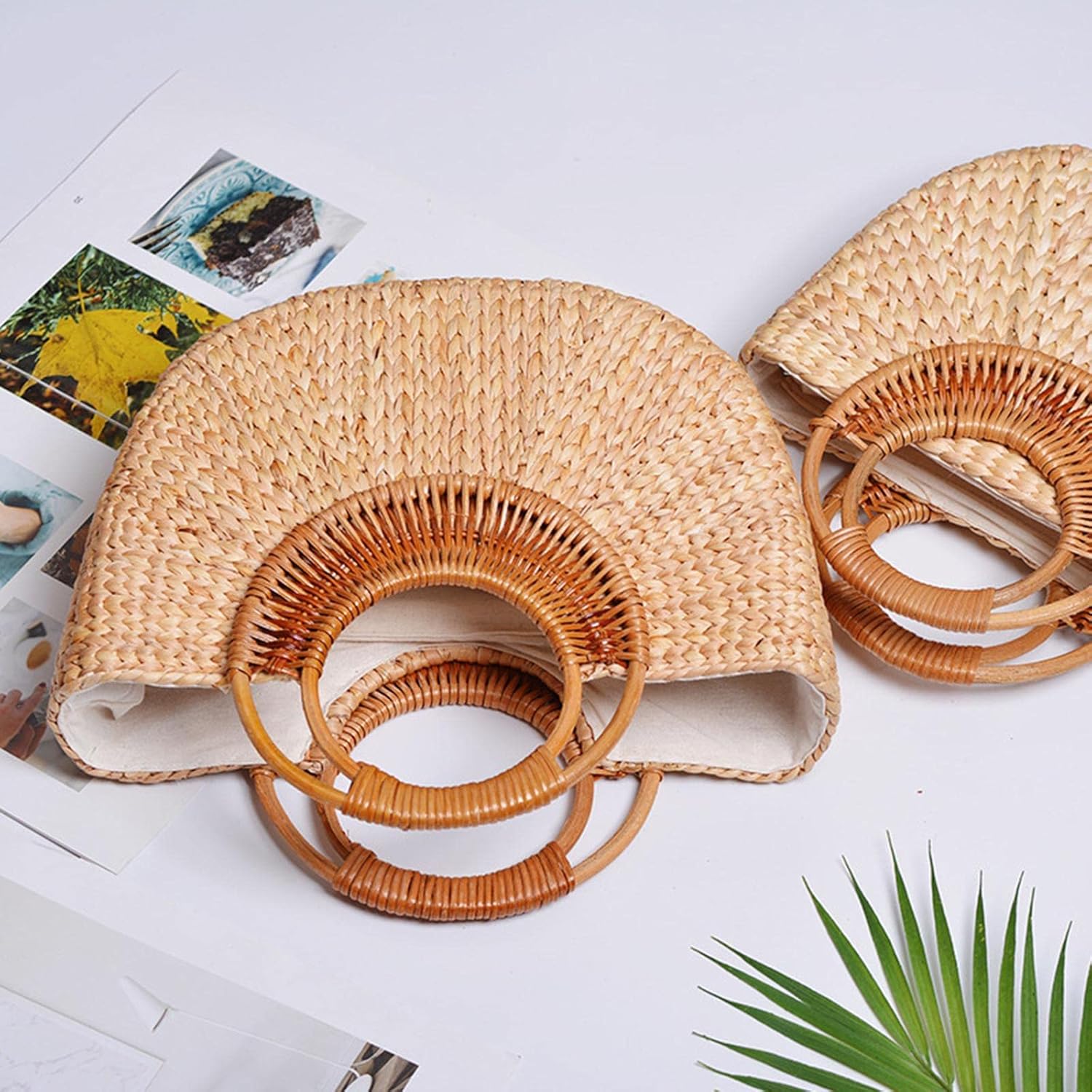 Rustic Handmade Rattan Storage Basket Wedding Flower Wicker Plant Holder S, Brown1, S