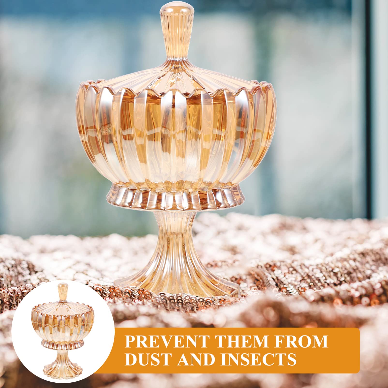 Vaso Caramelle In Vetro Colorato Con Coperchio - 300 Ml, Design Elegante Per Buffet E Decorazione - Foto 5