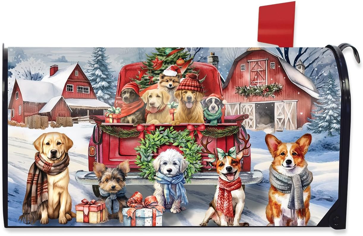 Briarwood Lane Holiday Cheer Dogs Mailbox Cover