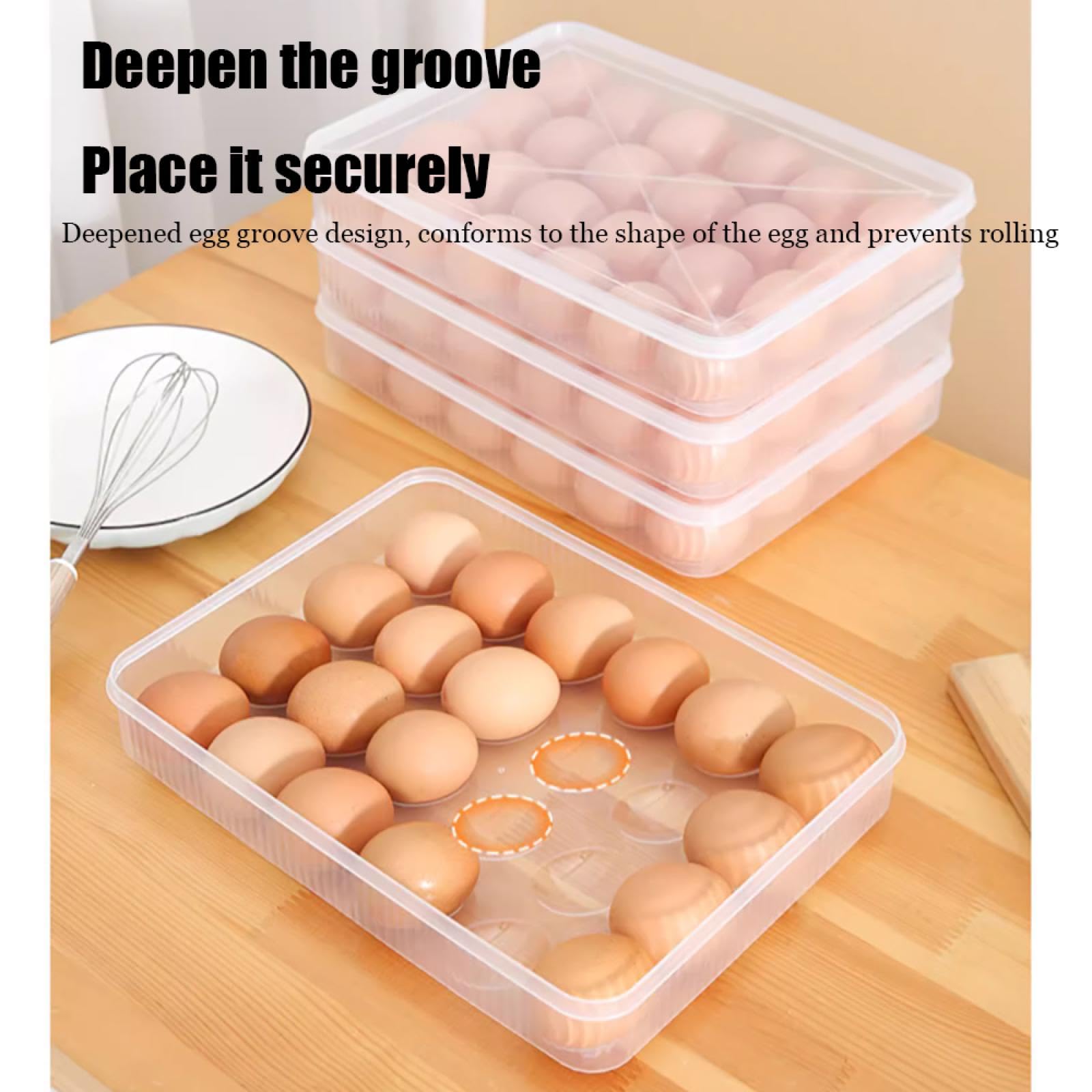 Caja de Almacenamiento de Huevos de Cuatro Capas,Soporte para Huevos para refrigerador,Almacenamiento de Huevos para encimera,Organizador de Huevos,Dispensador de Huevos para refrigerador