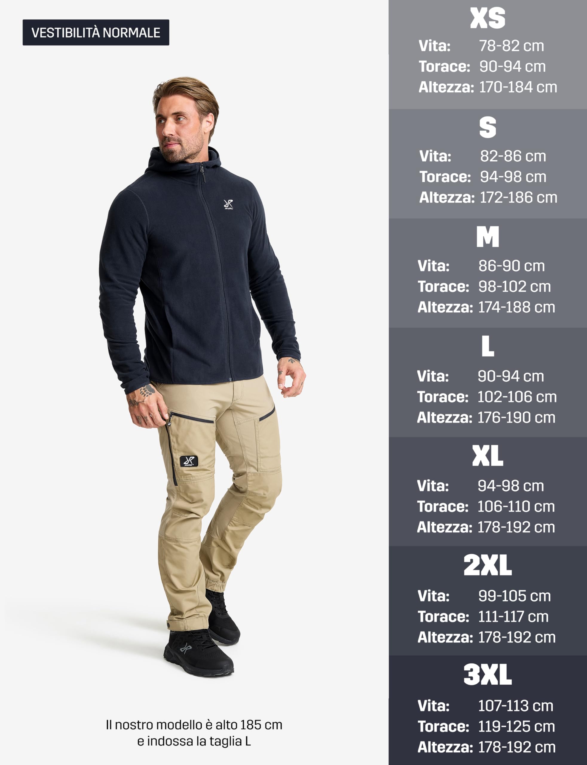 RevolutionRace Hiker Fleece Hoodie da Uomo, Felpa con cappuccio in pile leggera ed elastica