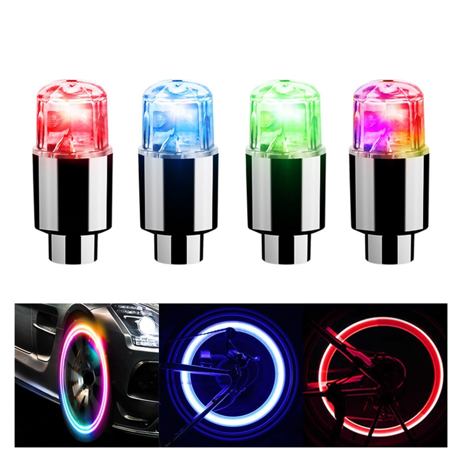 Nieuwe Lichtgevende Auto Ventieldopjes Wiel Band Velg Stem Covers Stofdicht Waterdicht Compatibel Met Auto Motorfiets Fiets Glow In The Dark (Color : 4 Green 4 Blue Nieuwe Lichtgevende Auto Ventieldopjes Wiel Band Velg Stem Covers Stofdicht Waterdicht Compatibel Met Auto Motorfiets Fiets Glow In The Dark (Color : 4 Green 4 Blue