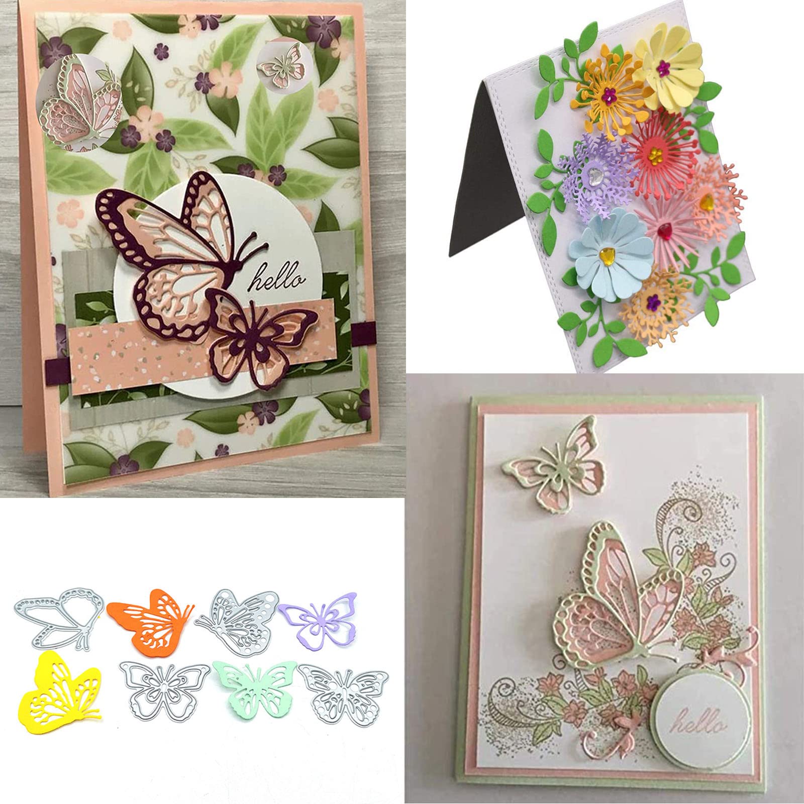 Set 10 Fustelle Farfalla E Fiore - Per Scrapbooking, Biglietti E Decorazioni Fai Da Te - Foto 2