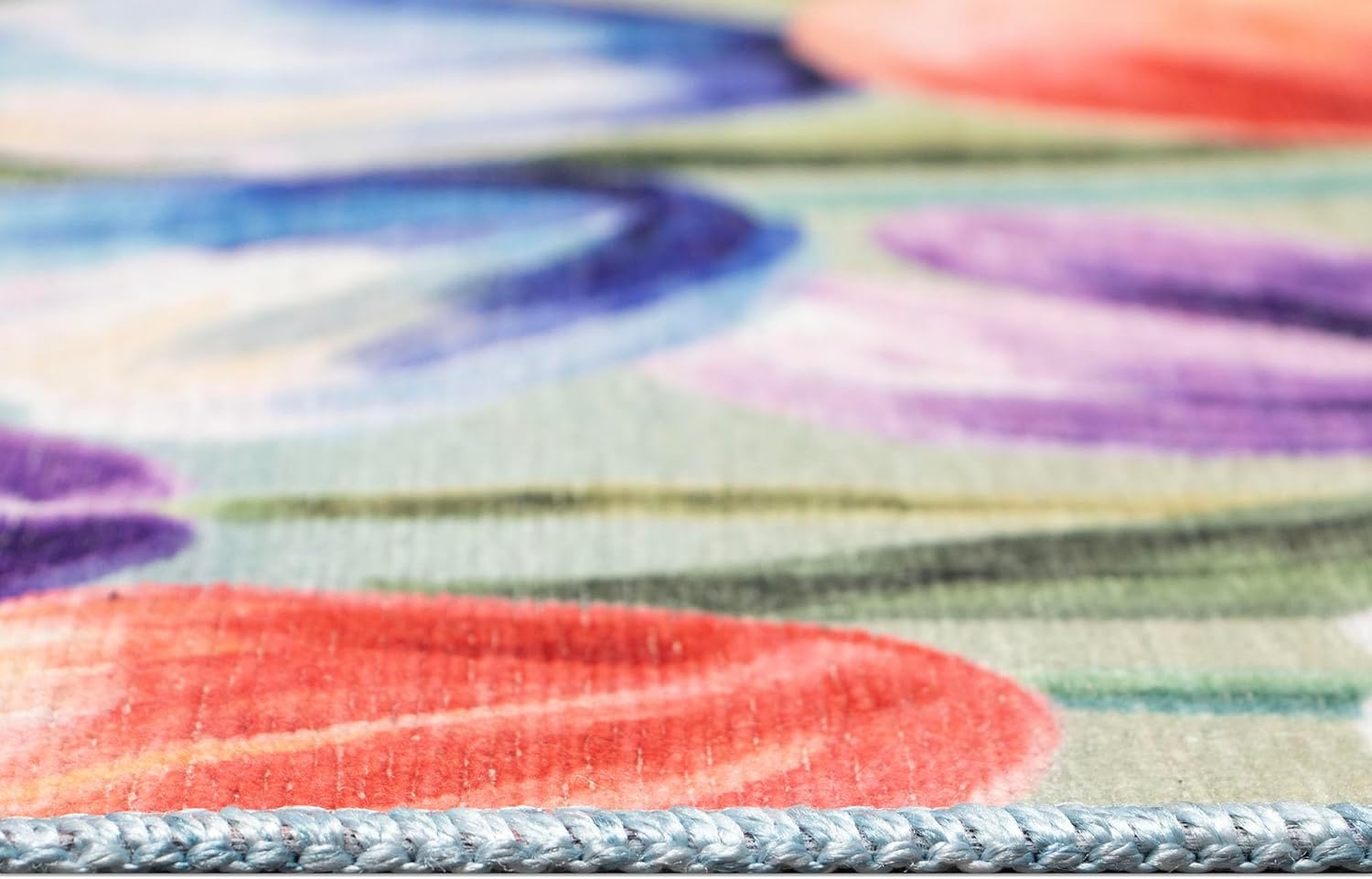 Liora Manne Impressions Indoor Printed Polyester Low Profile Mat - Contemporary Graphic Garden Floral Colorful (Tulips Multi) (1'11" x 4'11")