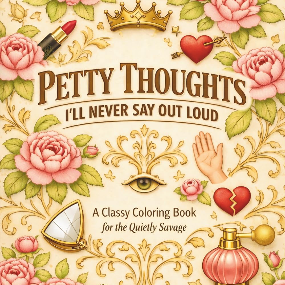 Petty Thoughts I’ll Never Say Out Loud: A Classy Coloring Book for the Quietly Savage | 40 Unique Petty Designs | Funny Gift for Seniors, Adult and Teens