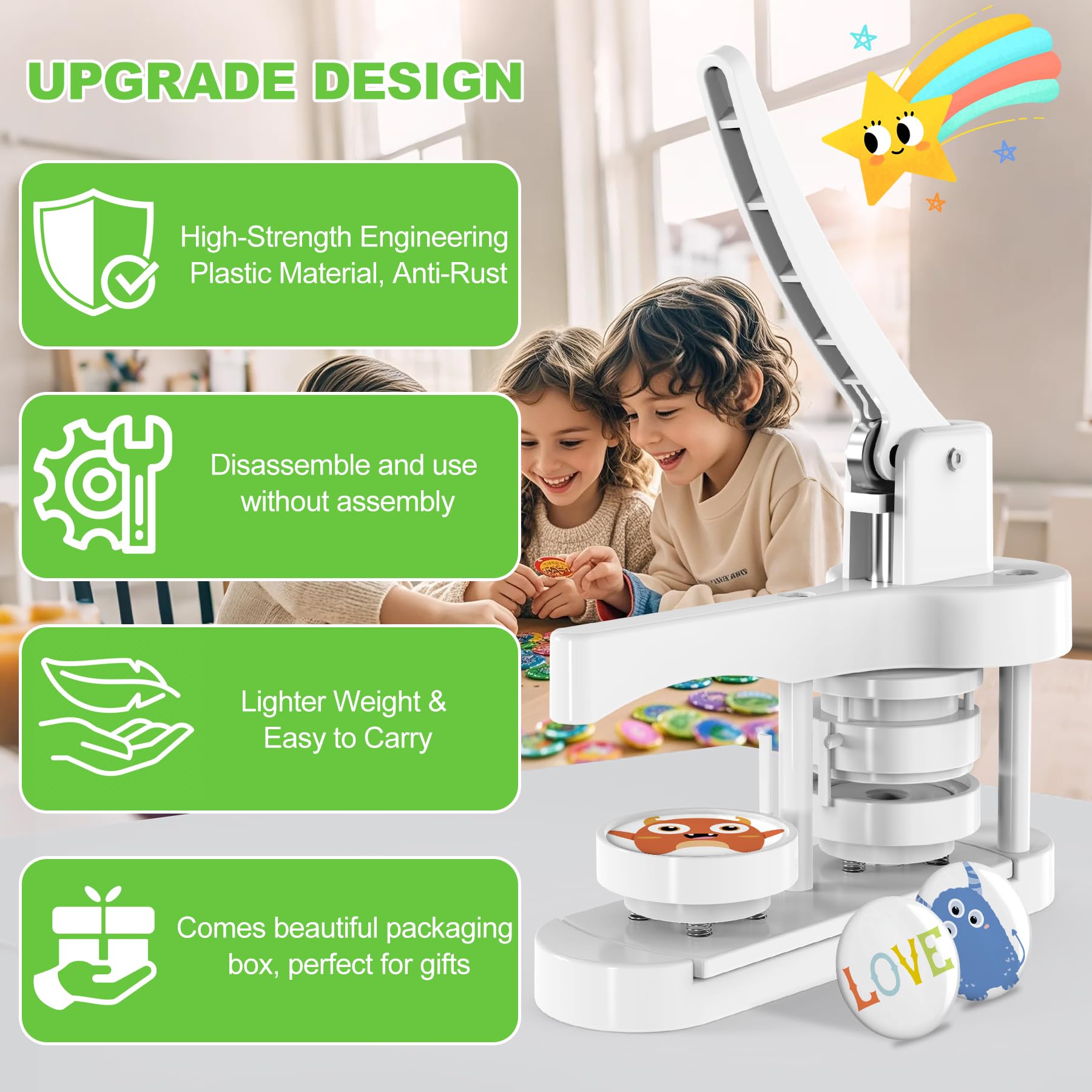 DIY Pin Maker Machine Kit, 5,8 cm Persmachine met Badge Maken Papier