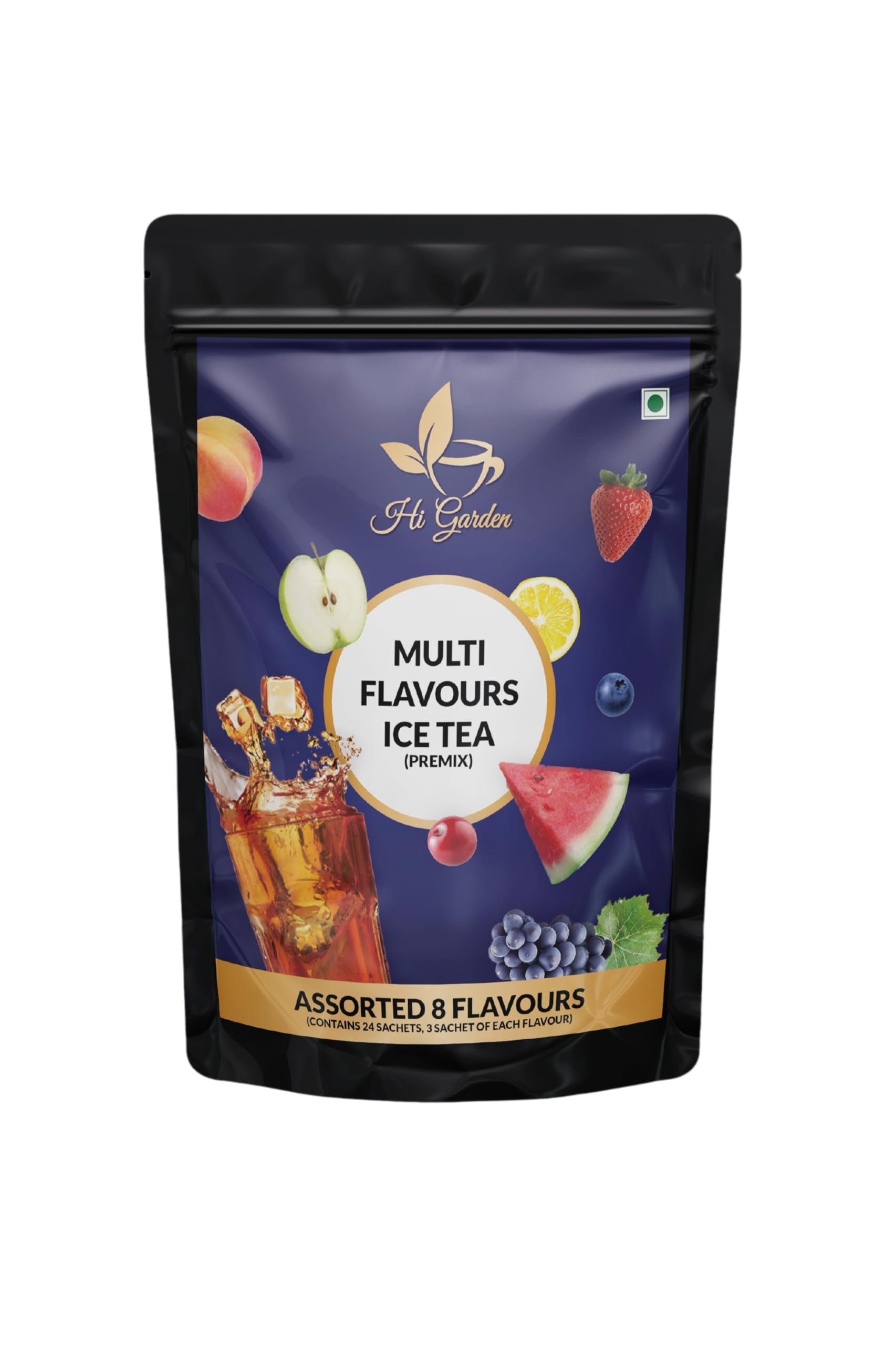 Hi garden Ice Tea Instant Premix Ice Tea Powder, Ready to Drink Iced | Instant Mix | Refreshing Summer Drink (Mix Flavour Pack, 240 gms)