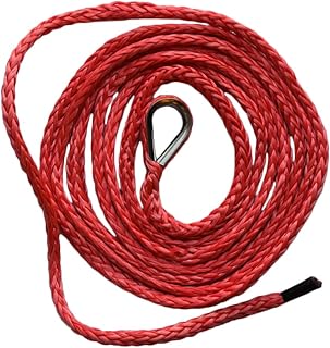 QIQU 1/4" 10ft ATV Plow Lift Rope,Snow Plow Lift Rope,Synthetic Rope,Snow Plow Attachments (Red)