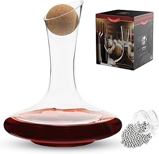 Sponsored Ad - Le Portteus Red Wine Decanter Set With Cork Ball Stopper And Cleaning Beads, Hand Blown Glass, Crystal Deca...