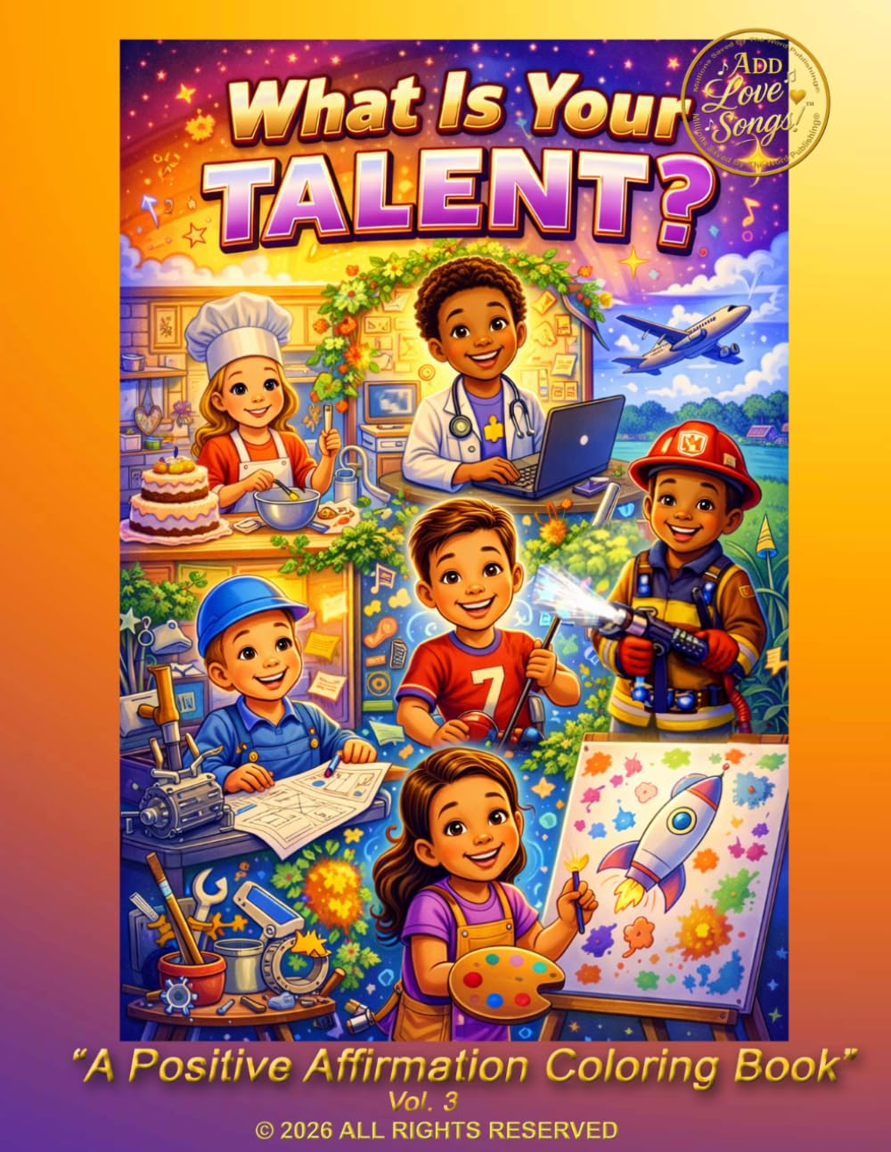 What Is Your Talent?: A Positive Affirmation Activity Coloring Book (This book is part of The Add Love Songs!™ "We Are The Positive Force!™ Positive Affirmation Coloring Book Series)