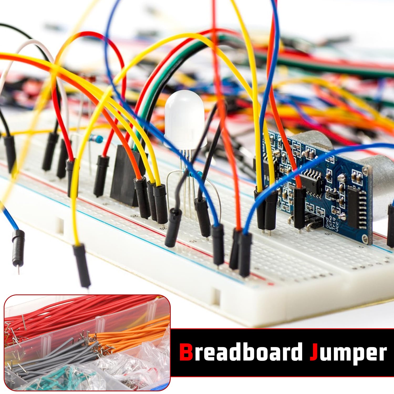 Breadboard Jumper Wires Filo Assorted Kit 840 Pezzi 2-125 MM Pezzi Jumper U Shape Jumper Wire 14 diverse lunghezze Maschio a Maschio di Prototipazione Jumper Cavi Wires