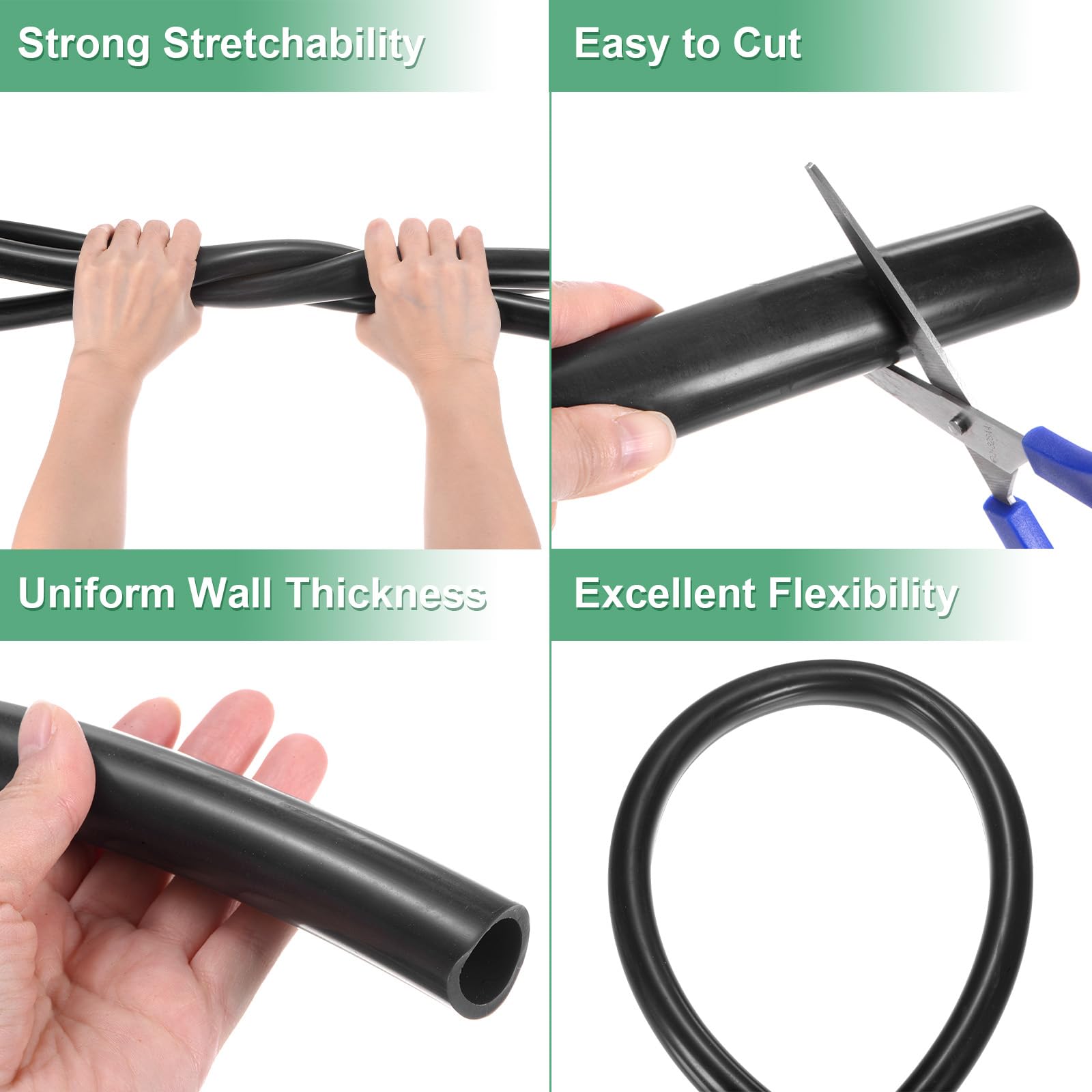 M METERXITY Silikonschlauch, 3/4"(19mm) ID x 31/32"(25mm) OD Flexibler Schlauch, Silikon-Gummischlauch, 10ft Hochtemperatur-Wasserluftschlauch für Pumpe/Flüssigkeitstransfer/Brauen (Schwarz)