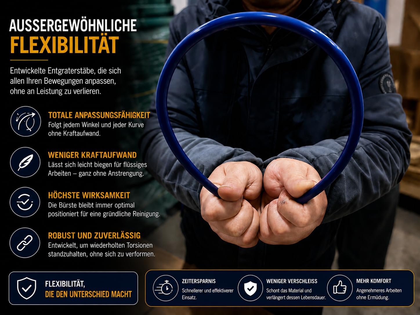 Kaminreinigungsset PROKIT Pelletofen-Reinigungsset 9 m + E-Book, Bürsten 80/100 mm, 15 Flexible Stangen, M12-Adapter, rutschfeste Handschuhe, Schutzbrille,Tasche und Reinigungsbürste.