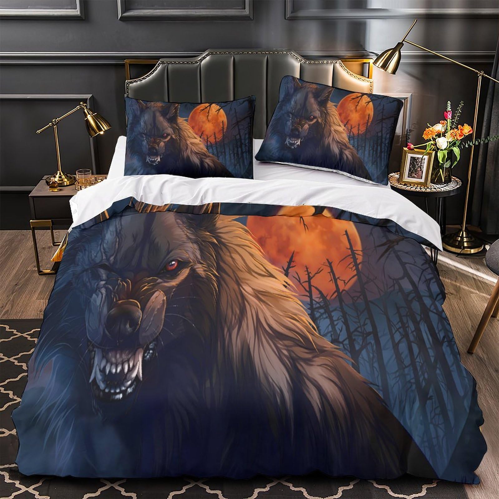 Parure de lit loup-garou 3D cadeau original pour ado garçon fille
