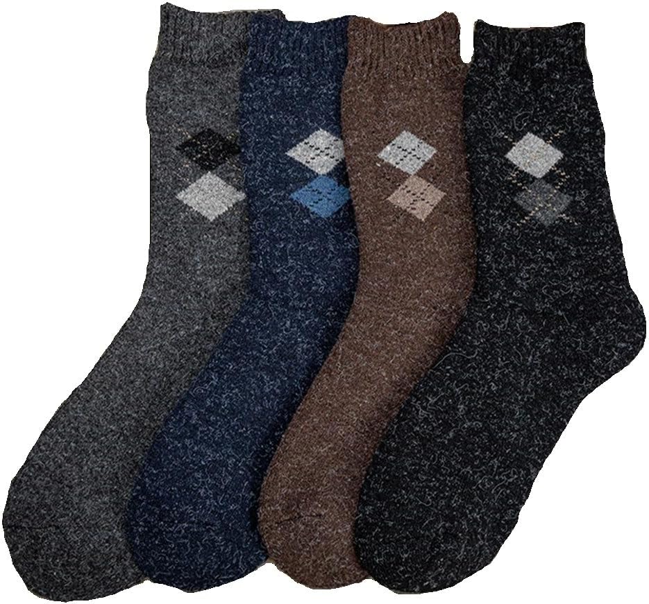 4 pairs Winter Socks Men Warm Wool Thicken Contain Real Soft Essential Comfortable Male Casual