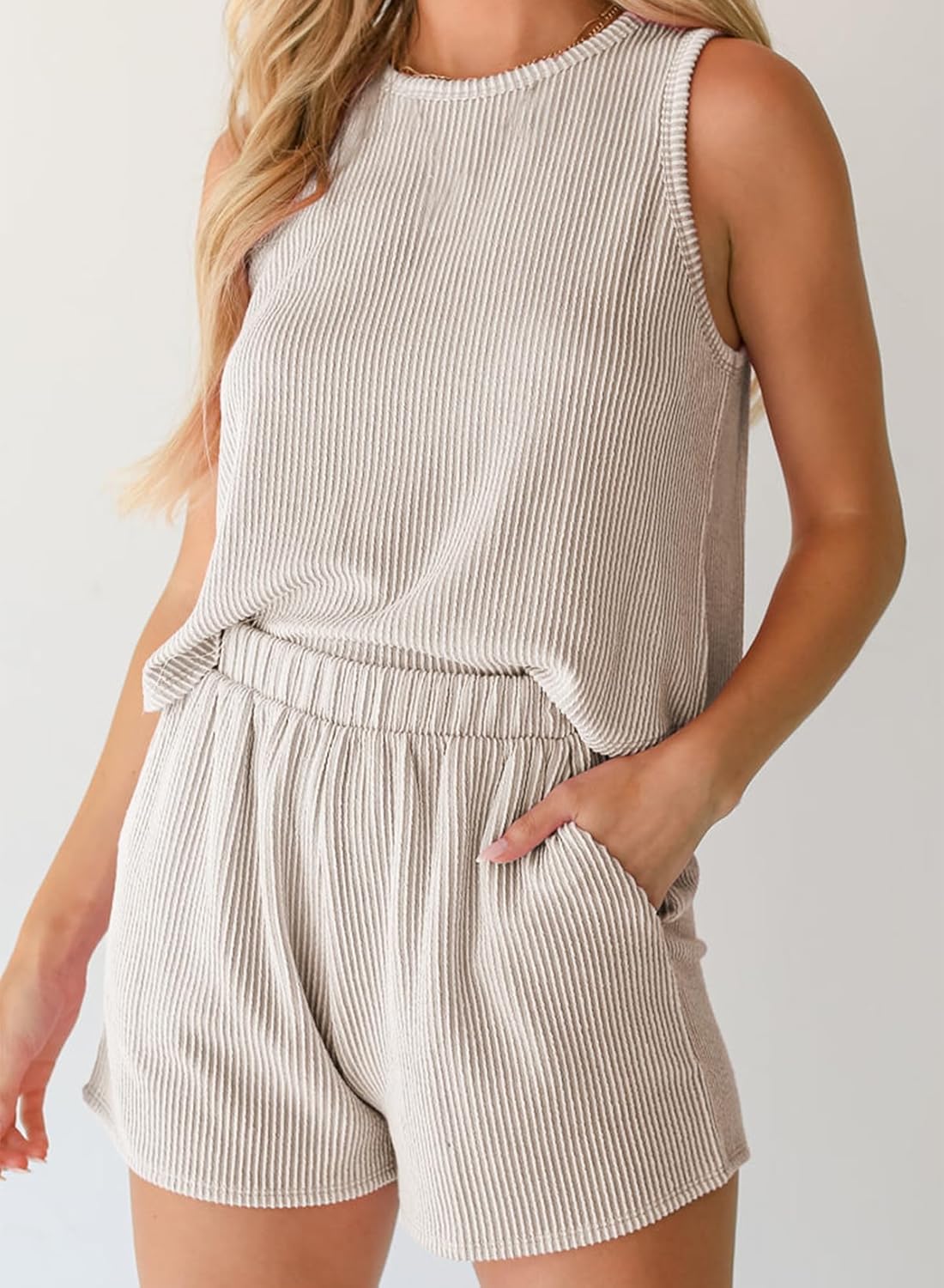 SHEWIN Women's Summer 2 Piece Outfits Shorts Sets Matching Set Loungewear 2026 - Image 3