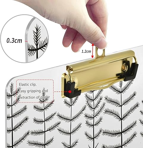 Miniatura 4 de Clip de pino blanco y negro tamaño A4 para profesores, suministros escolares, camionero, plateado, 12 x 9 pulgadas