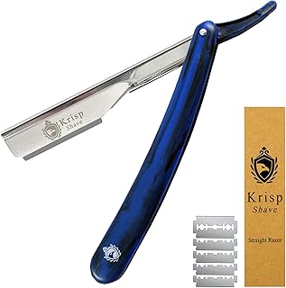 Professional Classic Straight Edge Barber Razor 2mm Exposed Blade For Close Shaving - Salon Quality Manual Men's Beard Cut Throat Shavette With 10 Shaving Blades