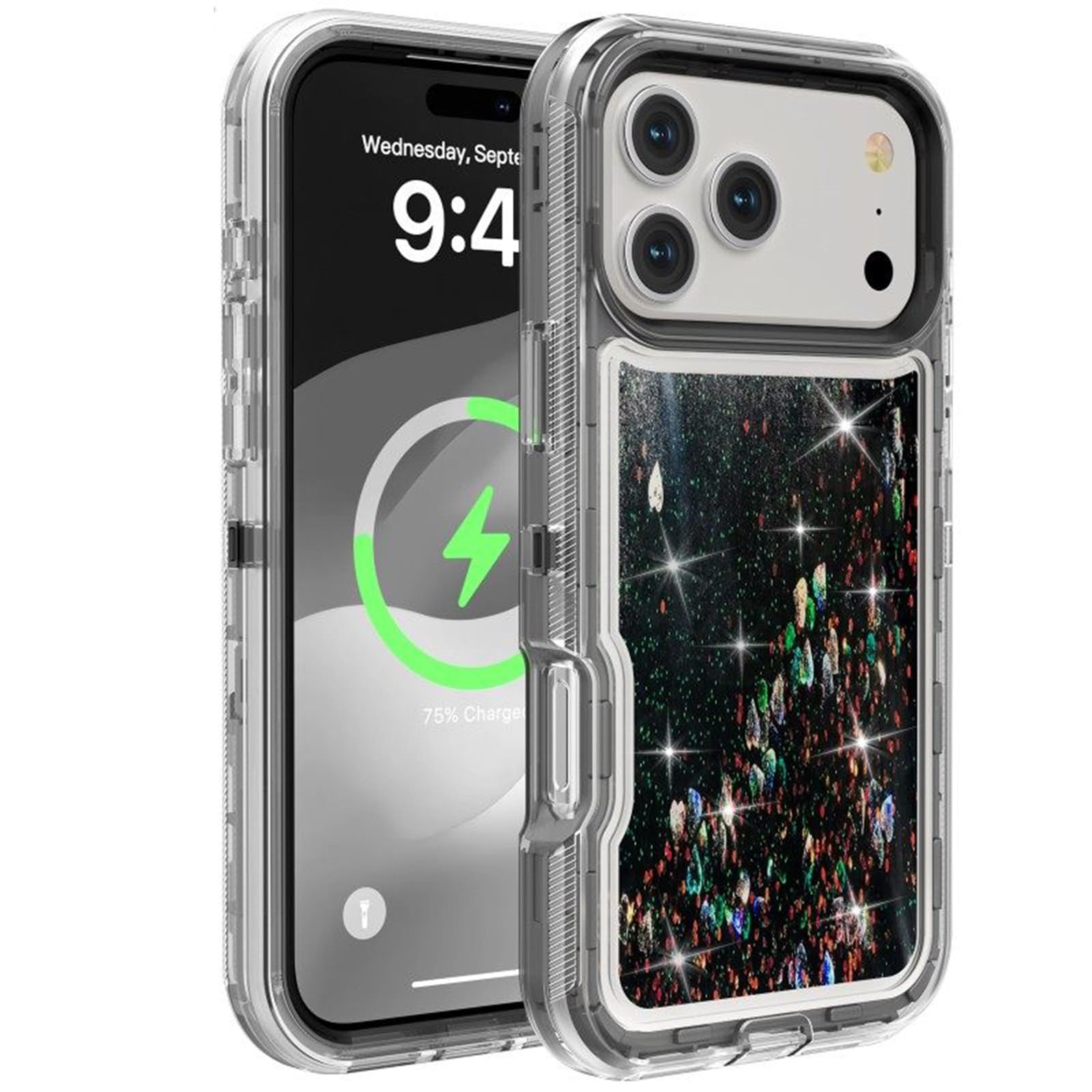 Generico Custodia Per Iphone 17 Pro Max/17 Pro/17 Air/17, TPU Anticaduta Custodia Fotocamera Protettiva Cover(Nero,17 Air)