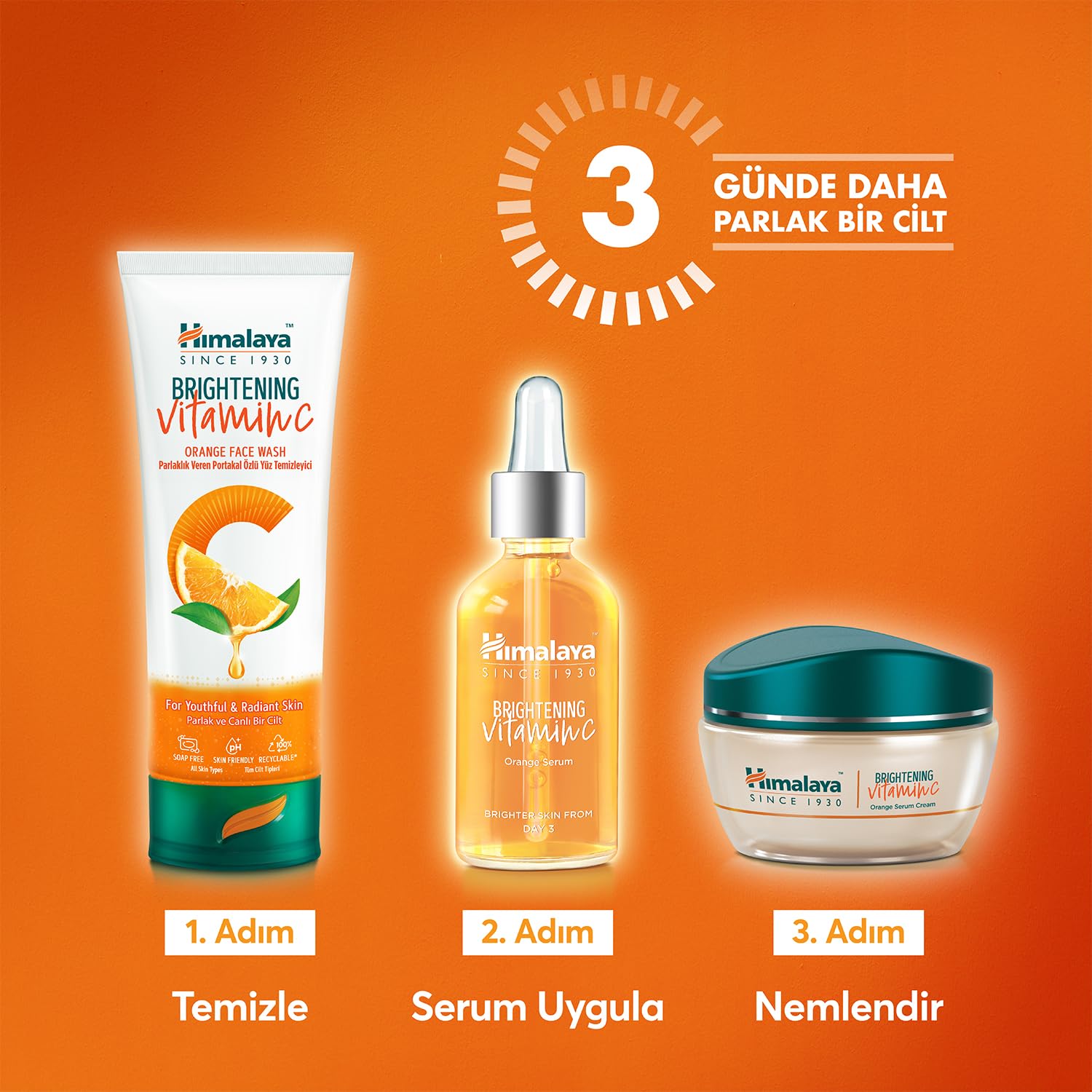 Himalaya Vitamin C Parlaklık Veren Yüz Temizleyici 100 ml | Portakal Özlü | Tüm Ciltler | Paraben/SLS/SLES İçermez