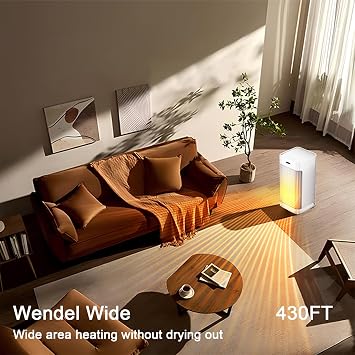 Space Heater Indoor - Energy Efficient Portable Heater with Adjustable Thermostat,1200W PTC Rapid Heating Ceramic Technology with Remote,Intelligent Timing (White, LW012)