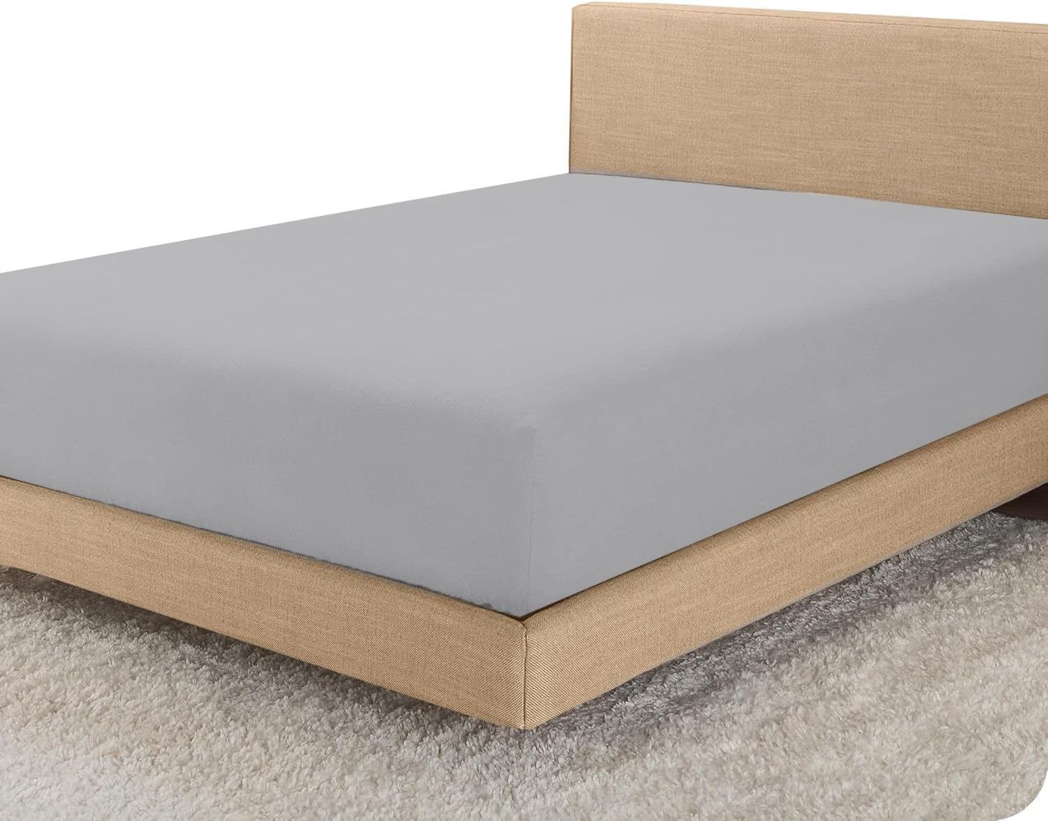 Linens World Egyptian Cotton Fitted Sheets King Size Breathable, Anti Wrinkle 40cm Deep Pocket 200 Thread Count Bed Sheets Bedding & Linen 152 X 200-CM White Bedding King Size Fitted Sheets — view 17