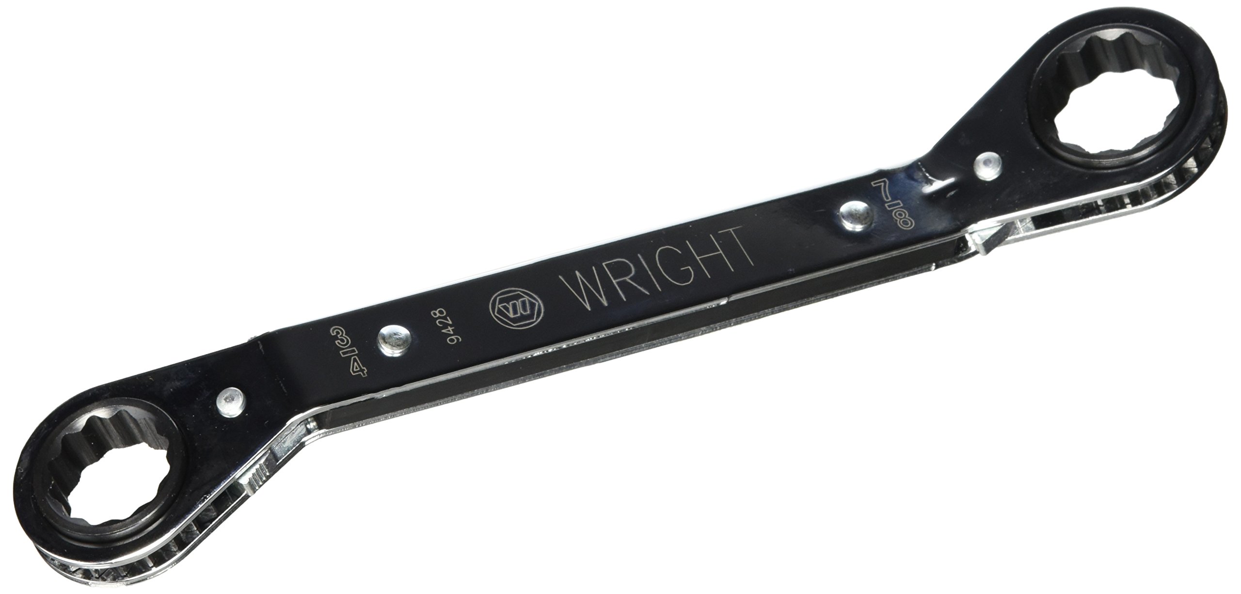 Wright Tool 9428 Nominal Size 12 Point Offset Reversible Ratcheting Box Wrench, 3/4