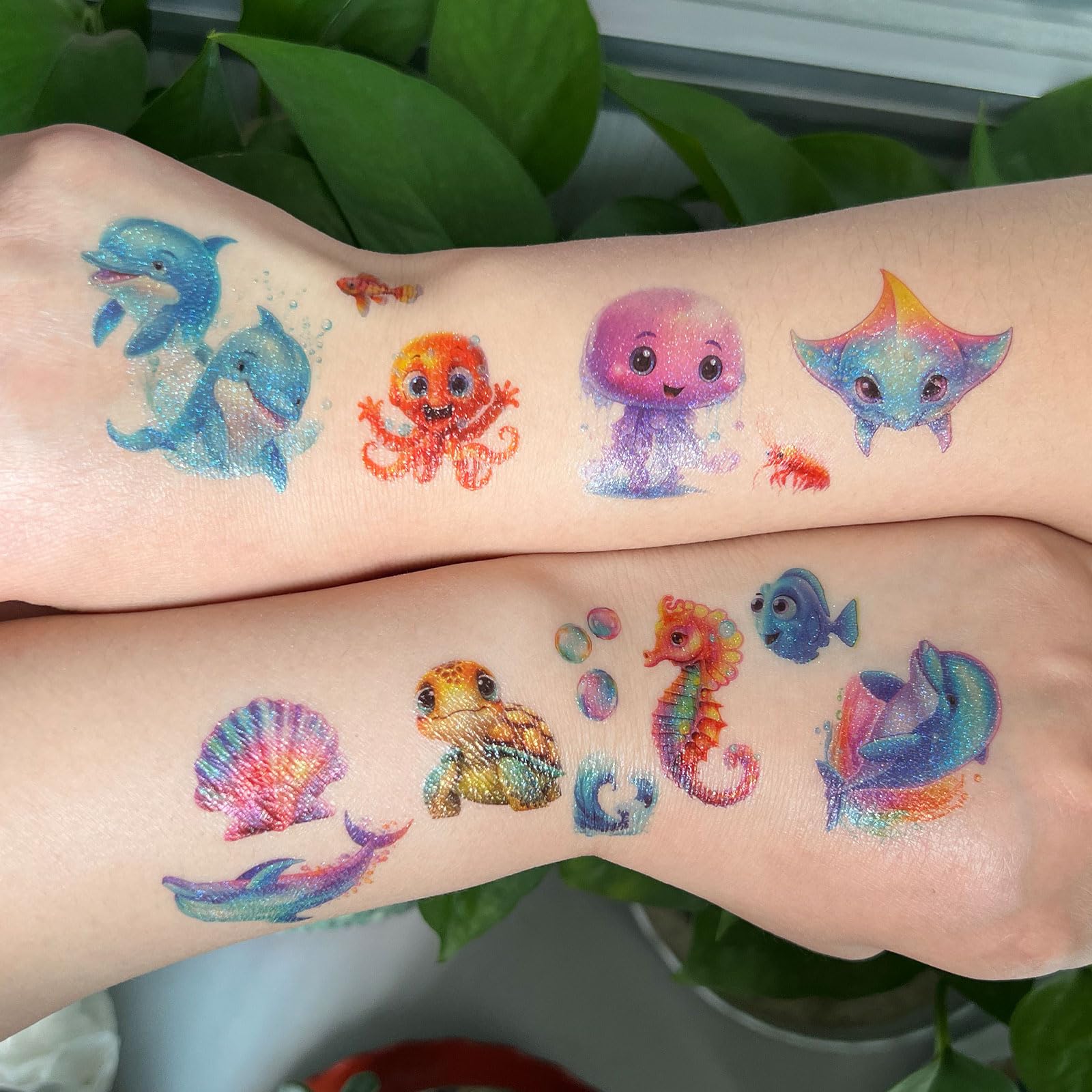 Eenhoorn Glitter Tattoo Set, 12 Vellen Eenhoorn Tijdelijke Tatoeages voor Kinderen, Waterdichte Nep Tatoegeringsreeks Met, Feestdecoratie, Tatoeagestickers voor Gongens en Meisjes