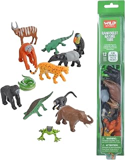 Wild Republic Rainforest Nature Tube: 12 Realistic Animal Figures, Educational Toys for Kids 3+, STEM Playset & School Projects