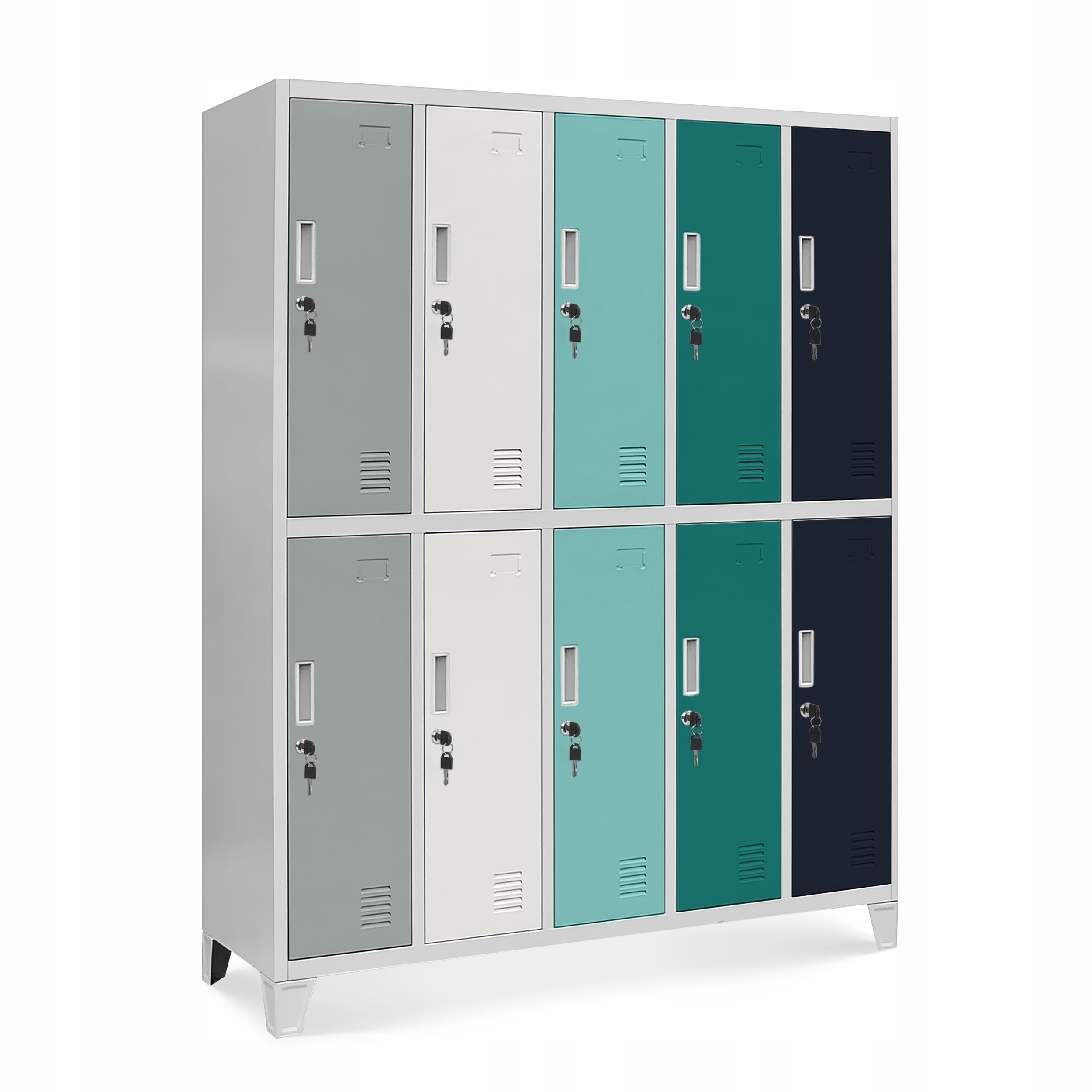 Jan Nowak Taquilla Vestuario Metálica 10 Puertas USB C, 172 x 136 x 45 cm