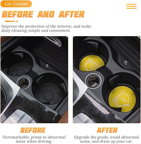 Miniatura 9 de AICEL Paquete de 4 posavasos para automóvil, 2.75 pulgadas, de PVC suave, portavasos para automóvil, posavasos para automóvil, diseño cristiano de