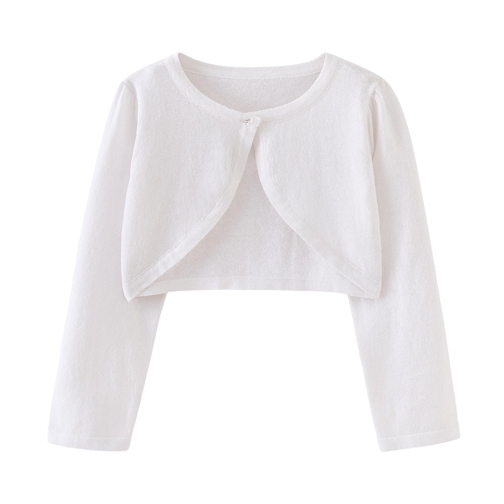 Girls Cardigan Sweater Toddler Bolero Shrug Baby Kids Long Sleeve Dress Up Button Closure Cropped Jacket Tops