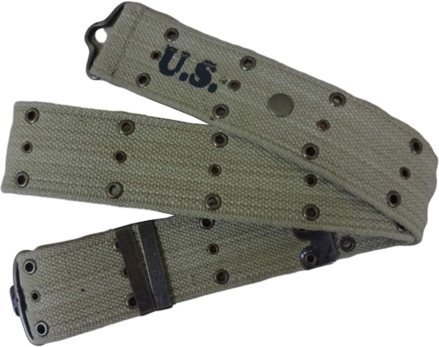 Warreplica WWII US M1936 M36 Pistol Cartridge Belt 2inch Wide (Lot of 2) Khakhi Green–American Army Webbing Battle Belt Reproduction for Historical Reenactment,Display,Costume,Tactical,Soldiers Gear