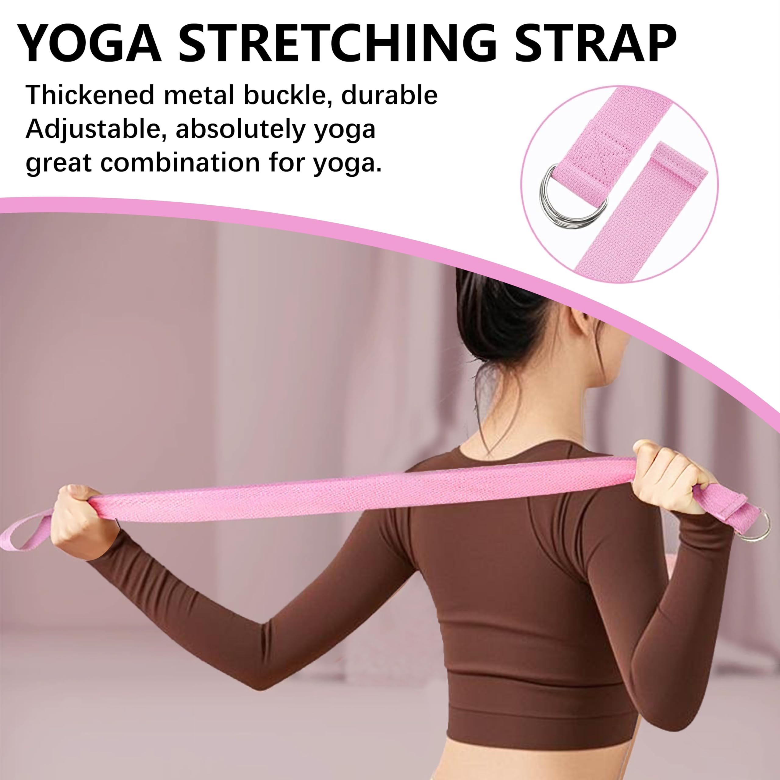 MAOMUN 6 Mattoncini Yoga Blocchi Yoga con Elastici Palestra e Cinghia, Antiscivolo Blocks, Leggero Mattoncini Mattoncino Pilates Essential Kit per Equilibrio Stretching Pilates