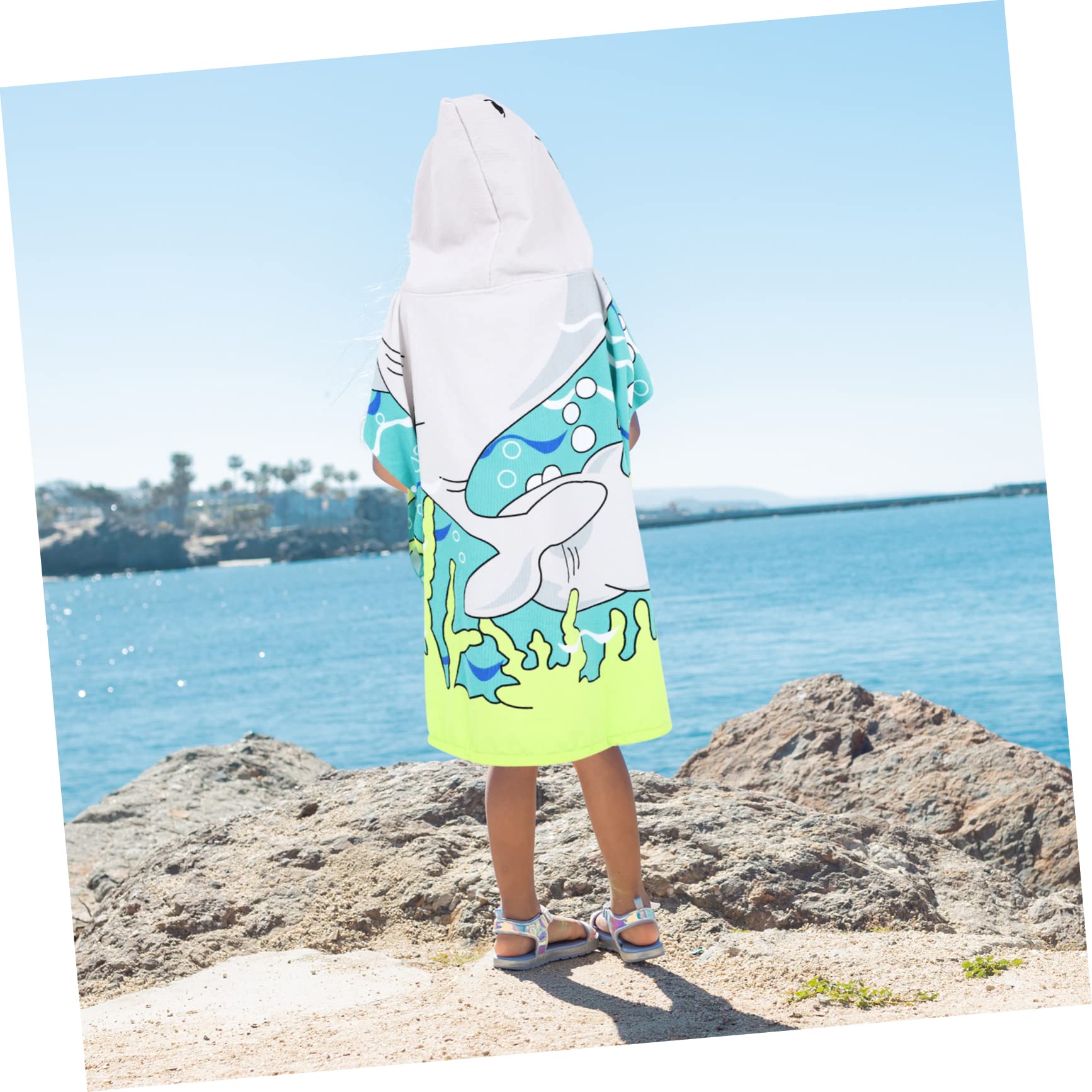 Serviette De Bain À Capuche 3 Pièces pour Garçons Et Filles Poncho Peignoir Absorbant pour La Plage Et La Piscine