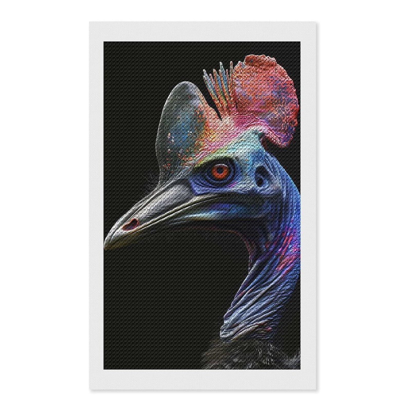 Junmoney Cassowary Diamond Painting Canvas Kit 12"x20", Round Gems, Living Room Decor, Seasonal Gift Choice, Modern Decor