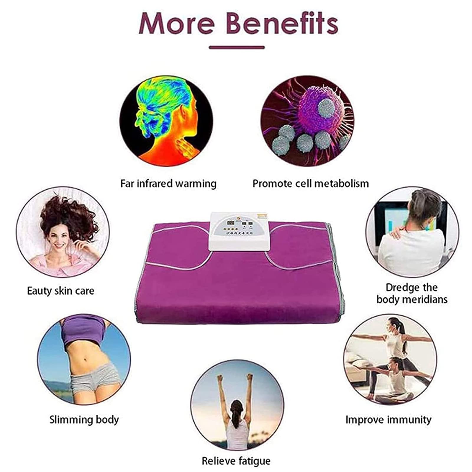 Manta de sauna personal portátil, sauna de infrarrojos profesional, manta adelgazante, dispositivo de desintoxicación de sudoración, spa personal para el cuidado de la salud, sudoración, aliviar