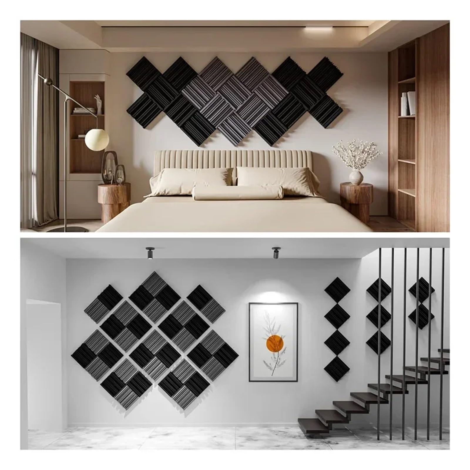 panneaux acoustiques 12Pack Sound Proof Foam Panels High Density Sound Insulation Panels Noise Cancelling Foam for Walls and Ceilings 12" X 12" X 2"