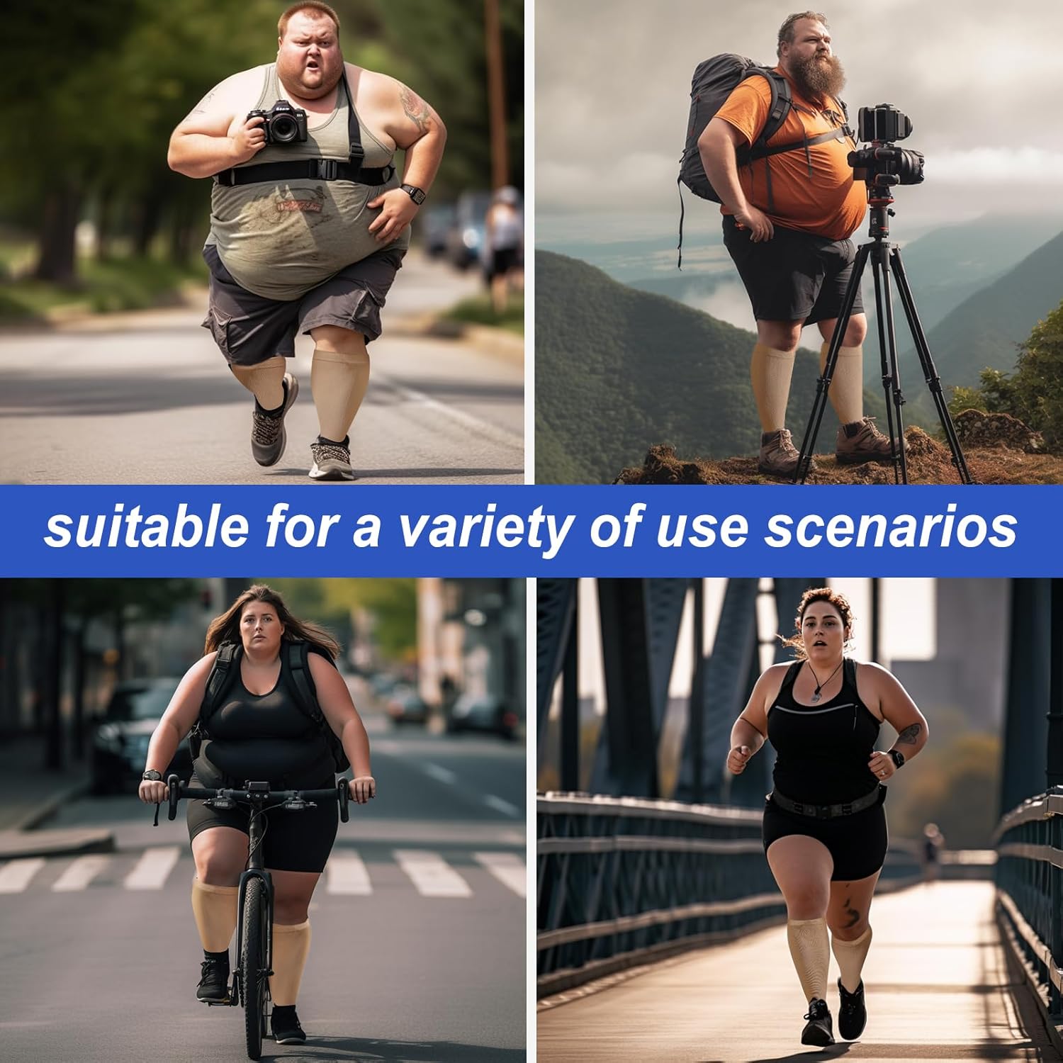 Plus Size Compression Socks: Wide Calf Compression Stockings for Men Women - Up to 7X Large 20-30 mmHg Compression Hose for Pregnancy Travel Running Nurses - Image 6