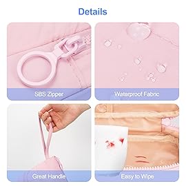 Ethereal Small Makeup Bag, Cute Puffy Travel Makeup Organizer Bag for Women Daily Double Layer Cosmetic Bag Portable Makeup Brush Bags, Pink