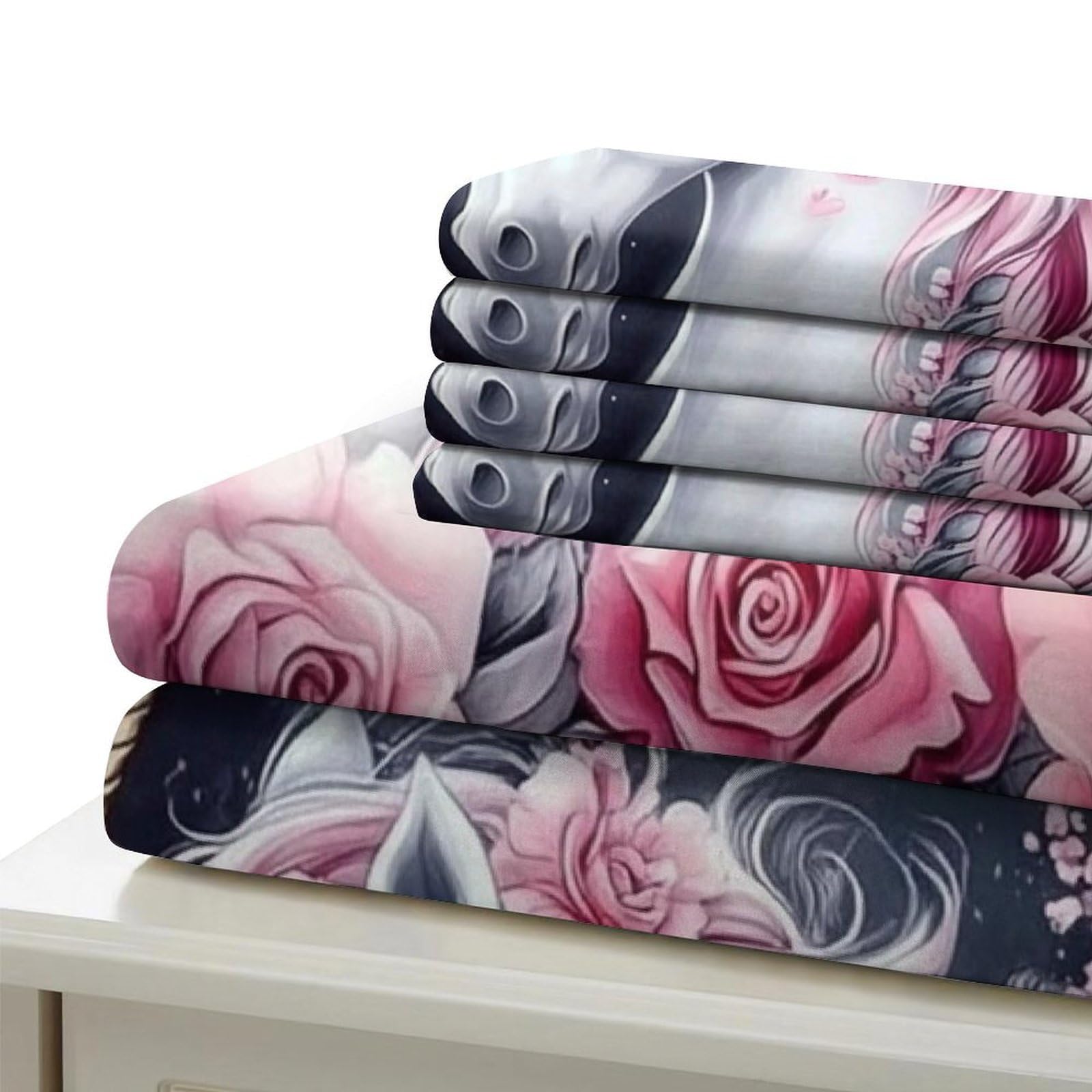 Einhorn-Pärchen 3D-Druck 3er-Set Kuschelbezug Romantischer Fantasy Bettbezug Mikrofaser Reißverschluss Atmungsaktiv für Kleinkinder Kinder Erwachsene King（220x240cm）