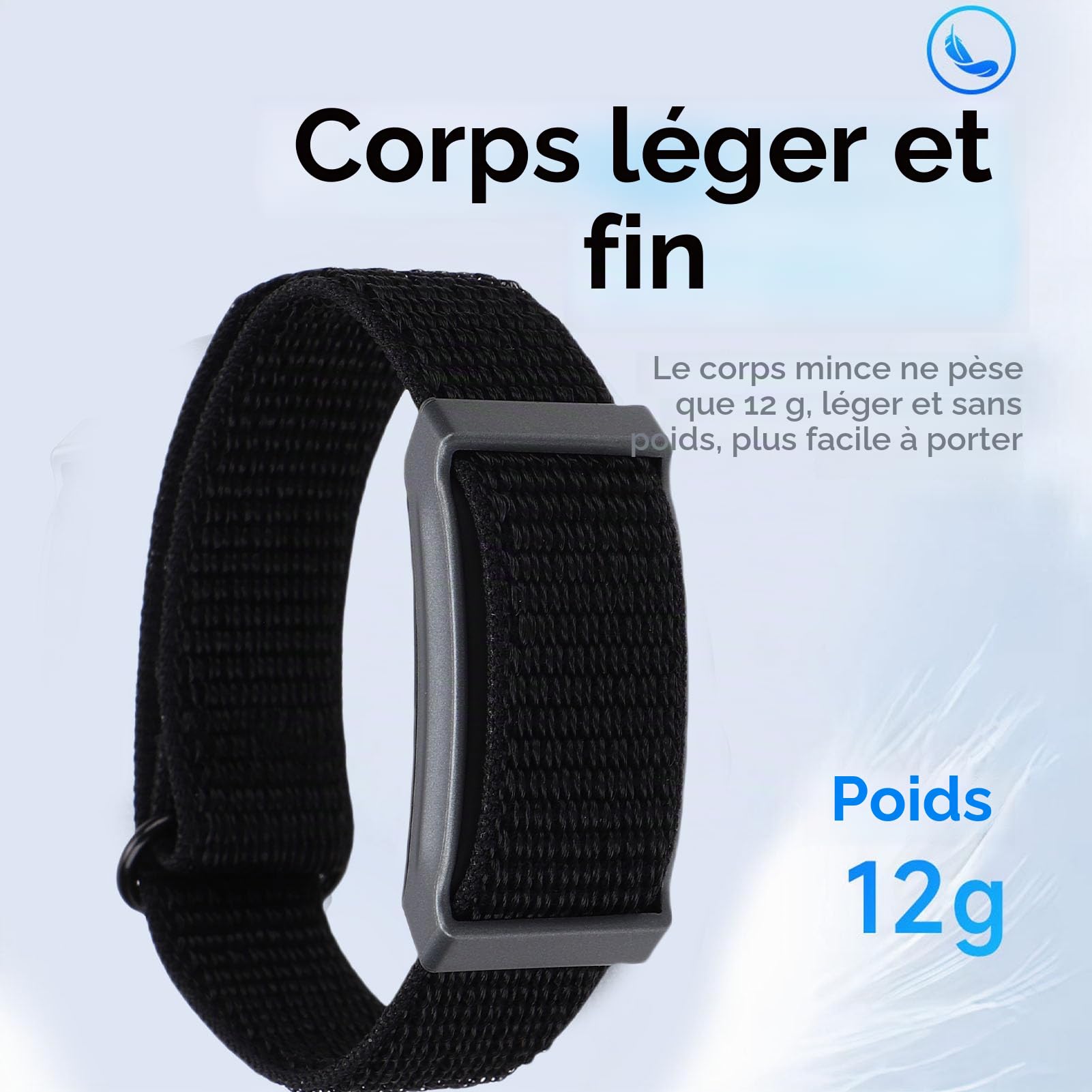 Sxhlseller Smart Bracelet Fitness Tracker avec Surveillance du Sommeil, Fréquence Cardiaque, Température, Bracelet de santé en Nylon Imperméable 1ATM pour Hommes Femmes, Longue Durée de Vie (Black)