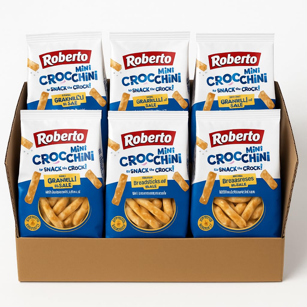 10 Confezioni Mini Crocchini Salati 150g – Grissini con Granelli di Sale, Snack Croccante per Aperitivo, Ideali con Salumi e Formaggi, Totale 1,5 kg