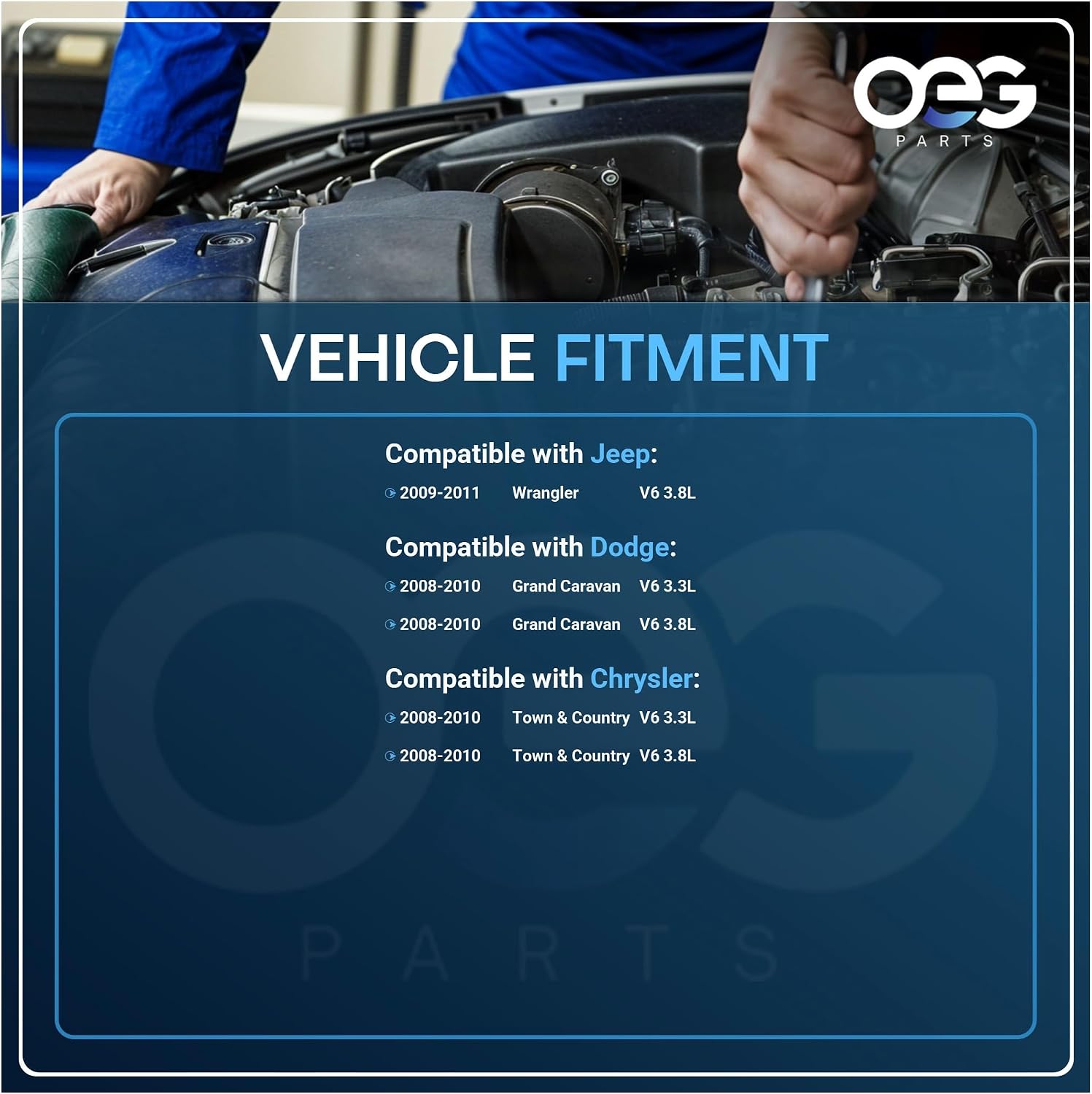 OEG Parts New Alternator For Dodge Durango 5.7L 2004-05 & Dodge Ram Pickup 5.7L 2003-06, Chrysler Town & Country & Dodge Grand Caravan 3.3L 3.8L 2008-10, Compatible With Jeep Wrangler 3.8L 2009-11