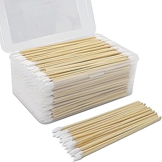 500PCS Gun Cleaning Swabs in Storage Case - 6 Inch Bamboo Handled Pistol Cleaning Swabs - Highly Absorbent, Lint Free Gun Cleaning Supplies Swabs for Precision Cleaning, Applying